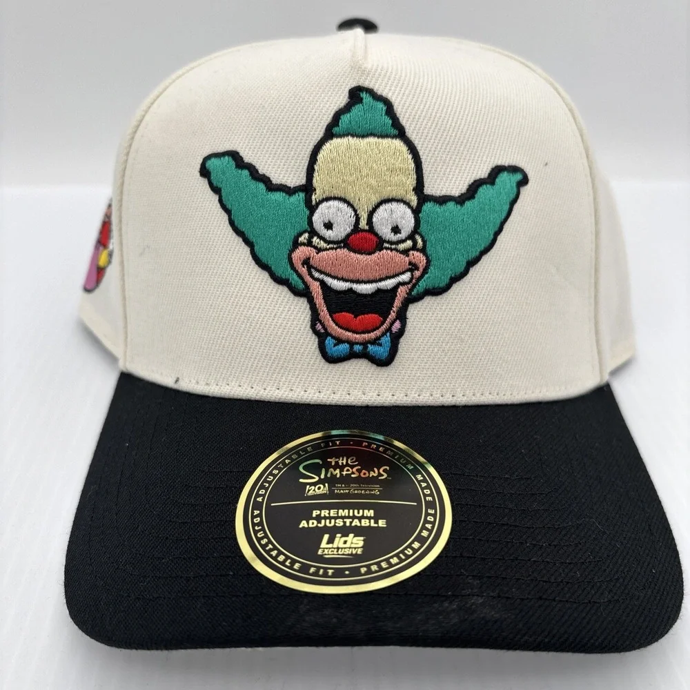 Lids Krusty the Clown Adjustable Hat White Black Blue Cotton The Simpsons
